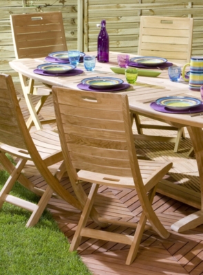 Lot de 2 chaises pliantes RUBIS Teck TFT